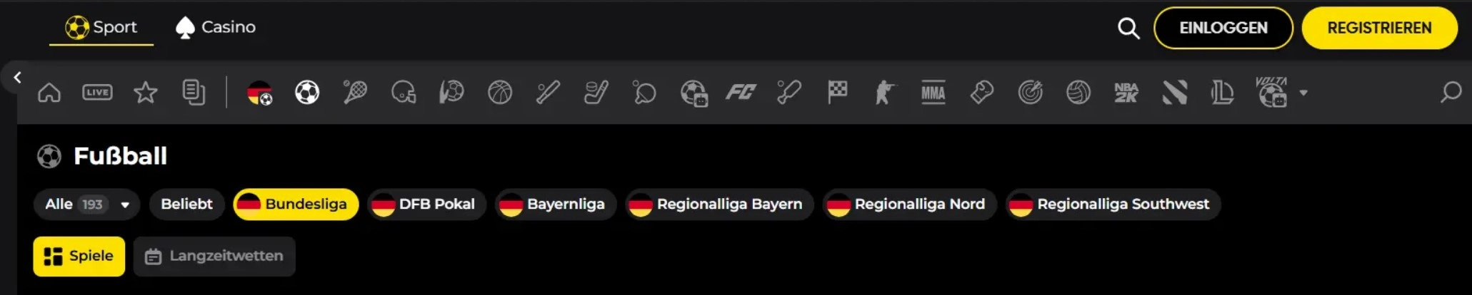 Sportwetten bei Cat Spins